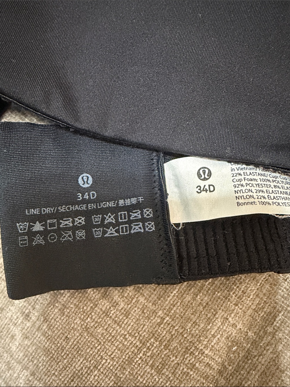 lululemon athletica Black High-Neck Crisscross Sports Bra size 34D - Picture 2 of 4
